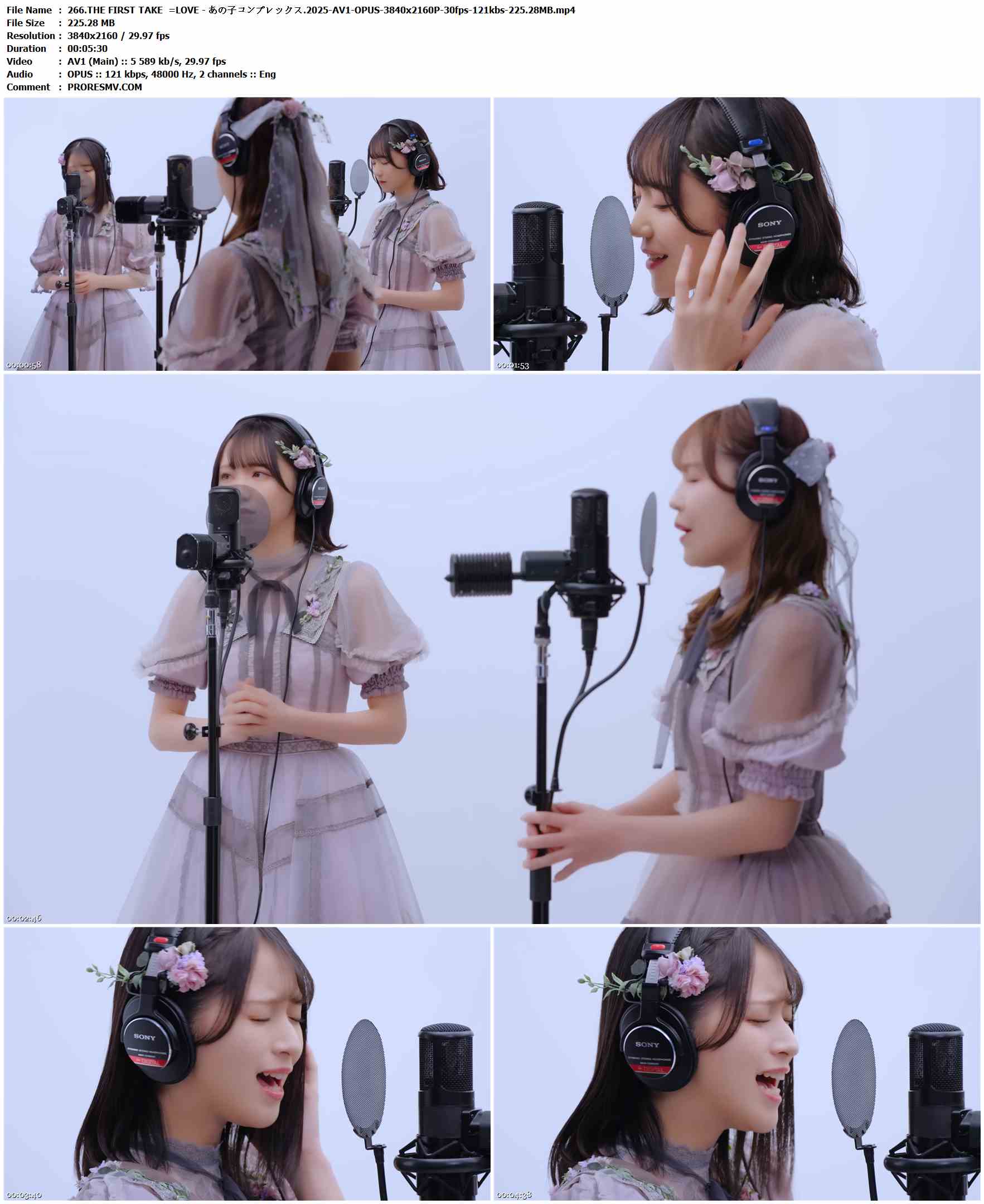 266.THE FIRST TAKE  =LOVE - あの子コンプレックス.2025-AV1-OPUS-3840x2160P-30fps-121kbs-225.28MB官方MV_高清MV
